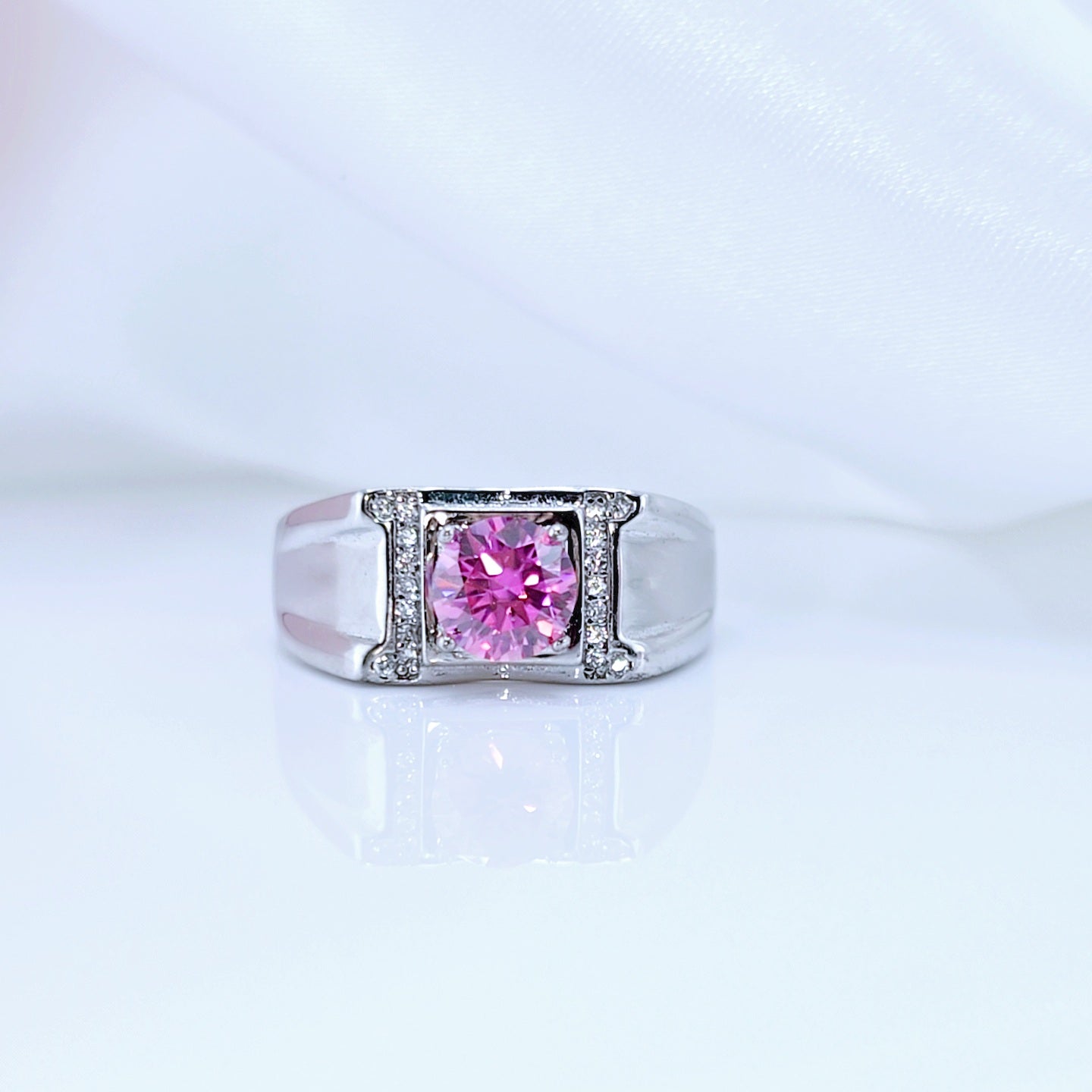 1ct Pink Diamond Men's Ring-Black Diamonds New York