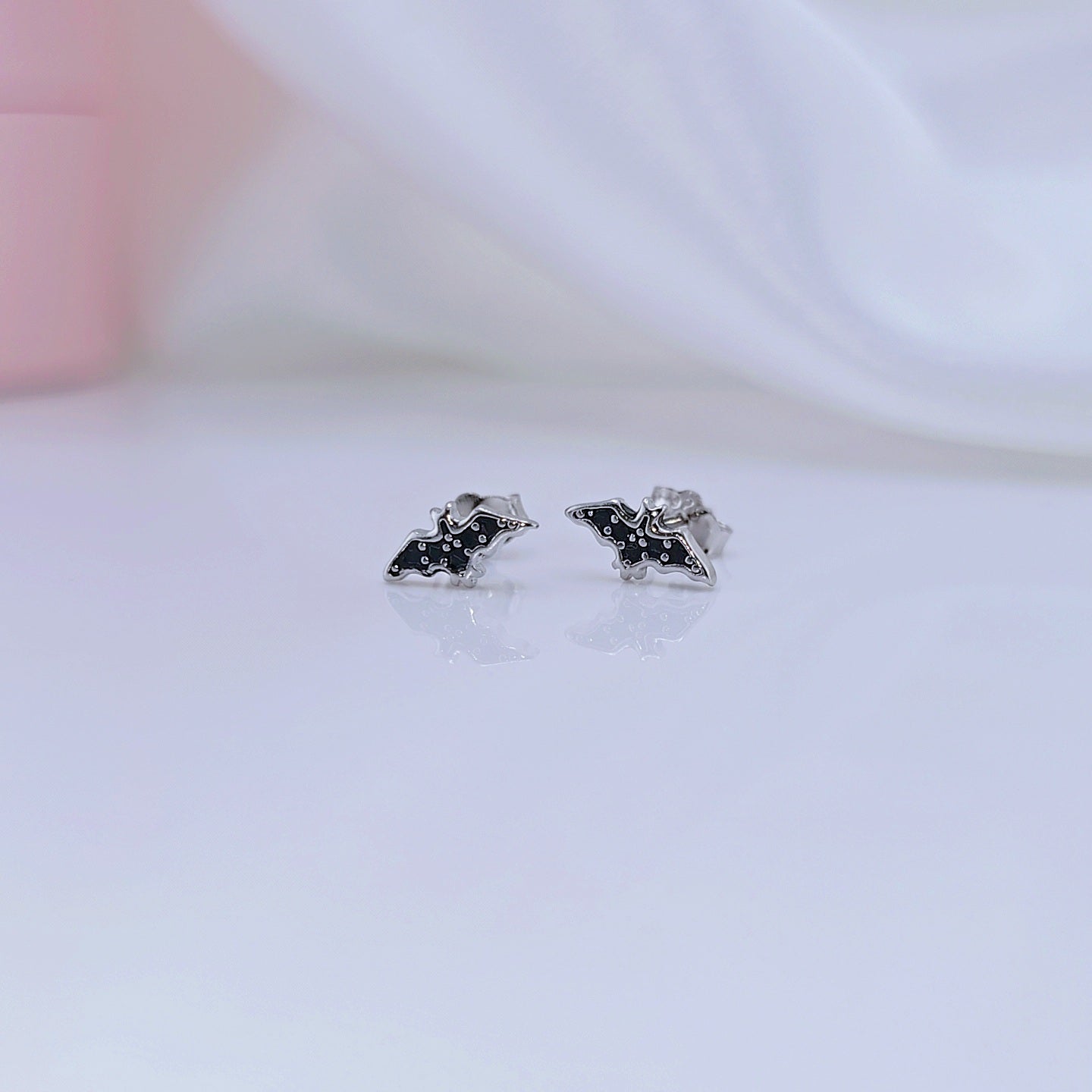 Punk Night Bat Stud Earrings-Black Diamonds New York