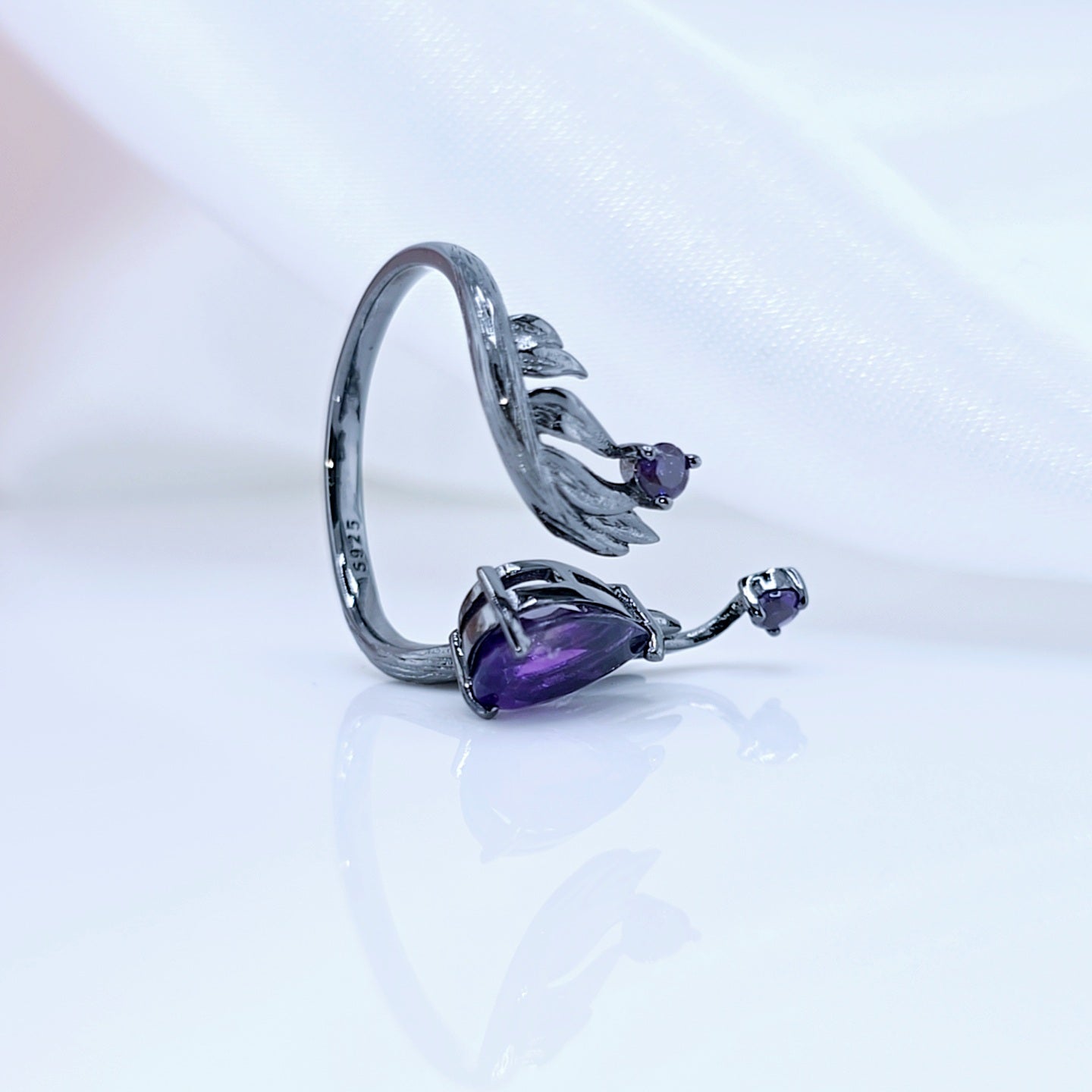 1.43ct Amethyst Angel Wings popular Ring