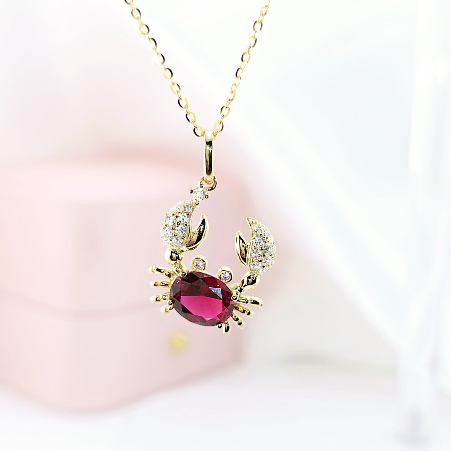 14K Vintage Ruby outlet Cancer Pendant