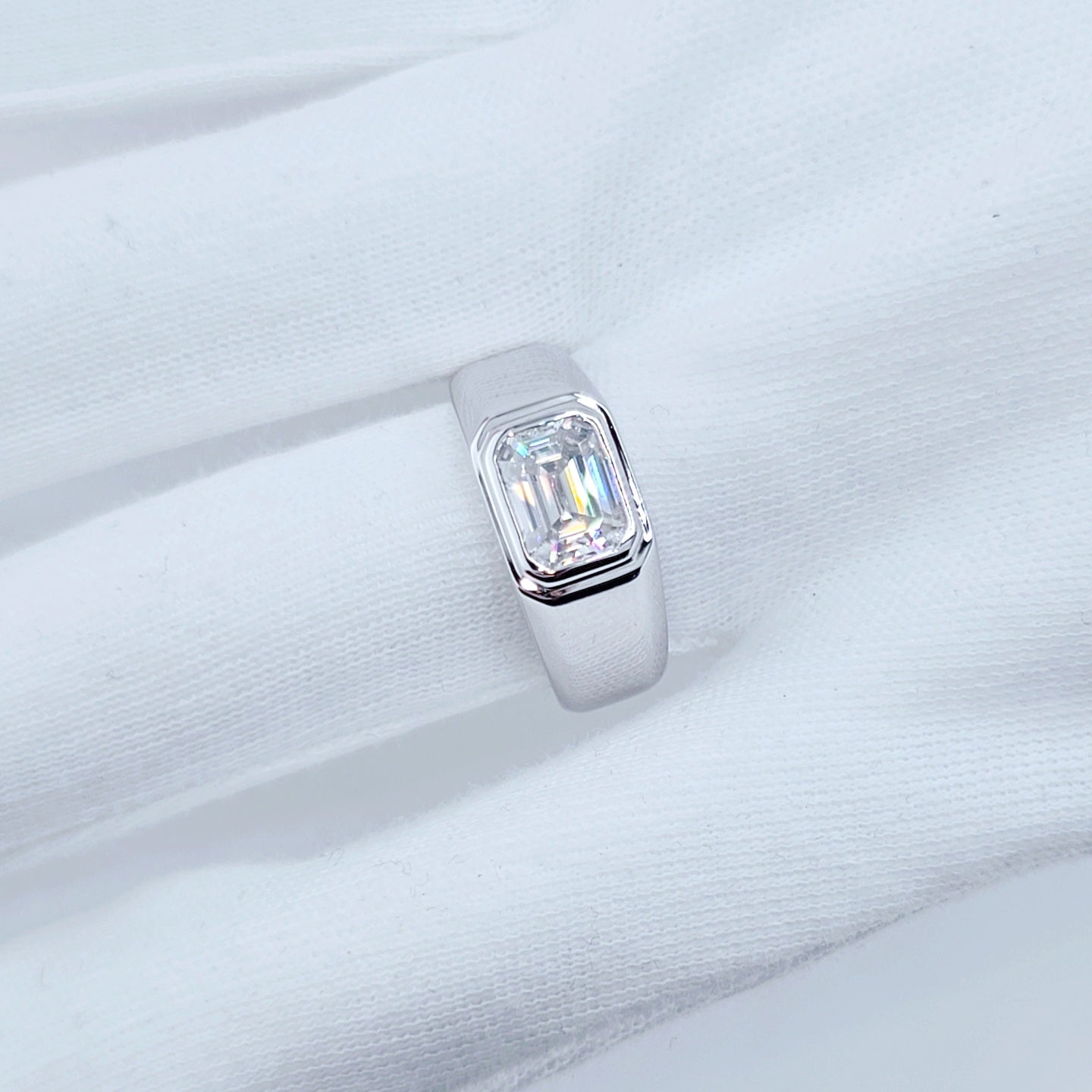 2ct Emerald Cut Diamond Unisex Ring-Black Diamonds New York