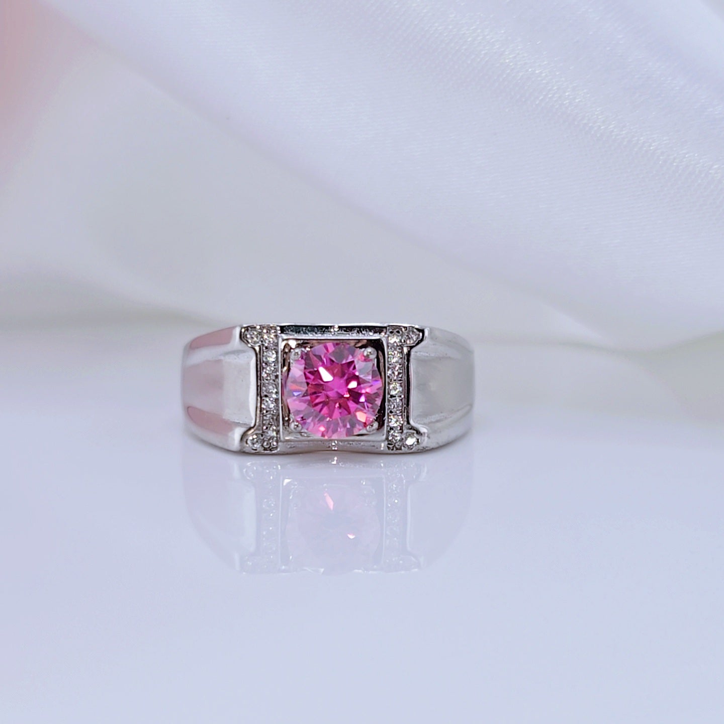 1ct Pink Diamond Men's Ring-Black Diamonds New York