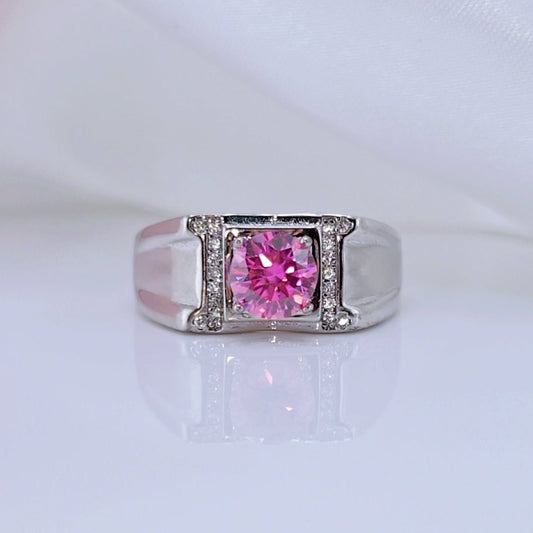 1.0 Ct Pink Diamond Men's Ring-Black Diamonds New York