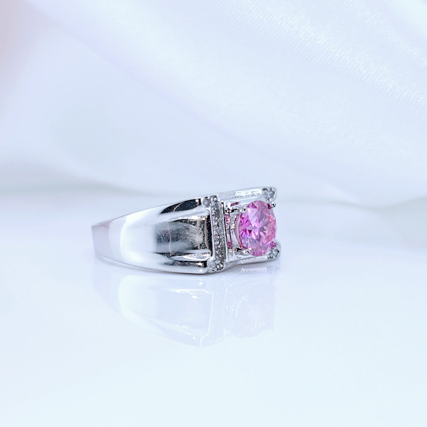 1ct Pink Diamond Men's Ring-Black Diamonds New York