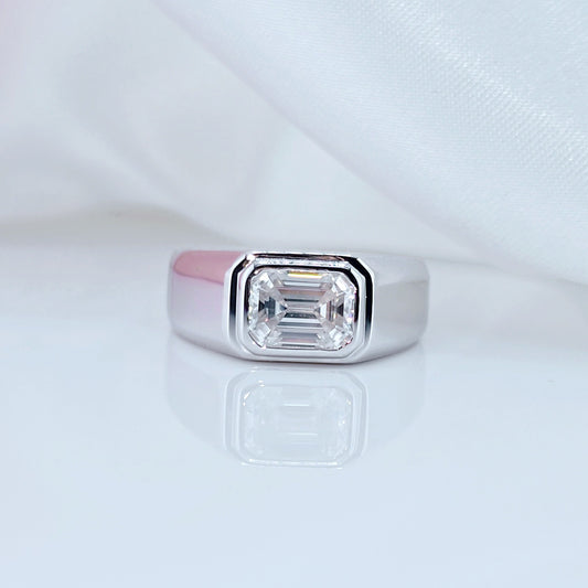 2ct Emerald Cut Diamond Unisex Ring-Black Diamonds New York