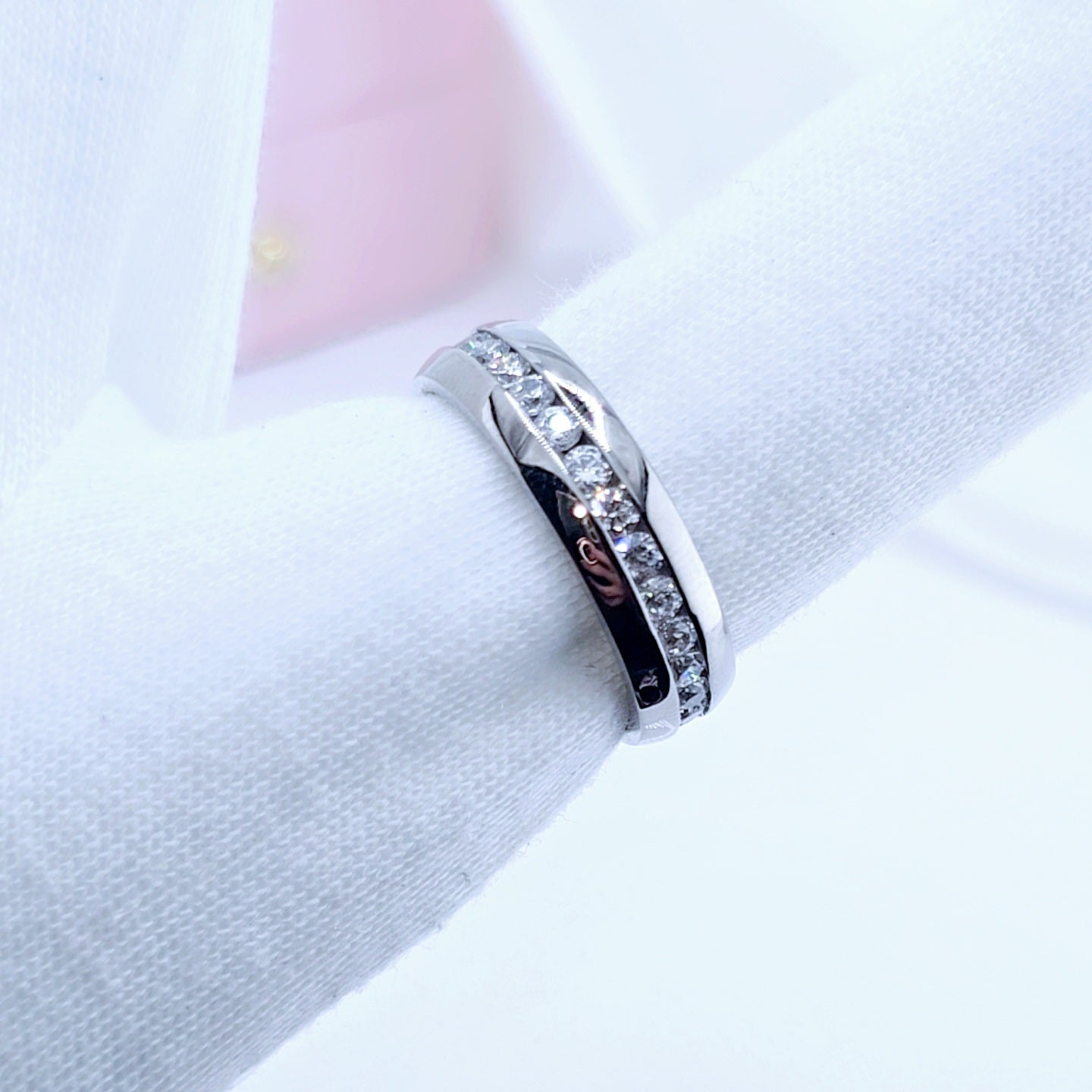 Men's Titanium Wedding Band with Created Diamond-Black Diamonds New York