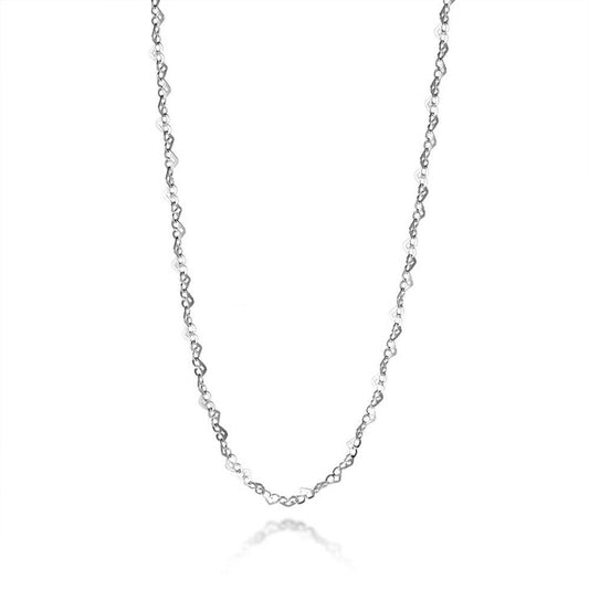 Romantic Love Heart Design Chain Necklace-Black Diamonds New York