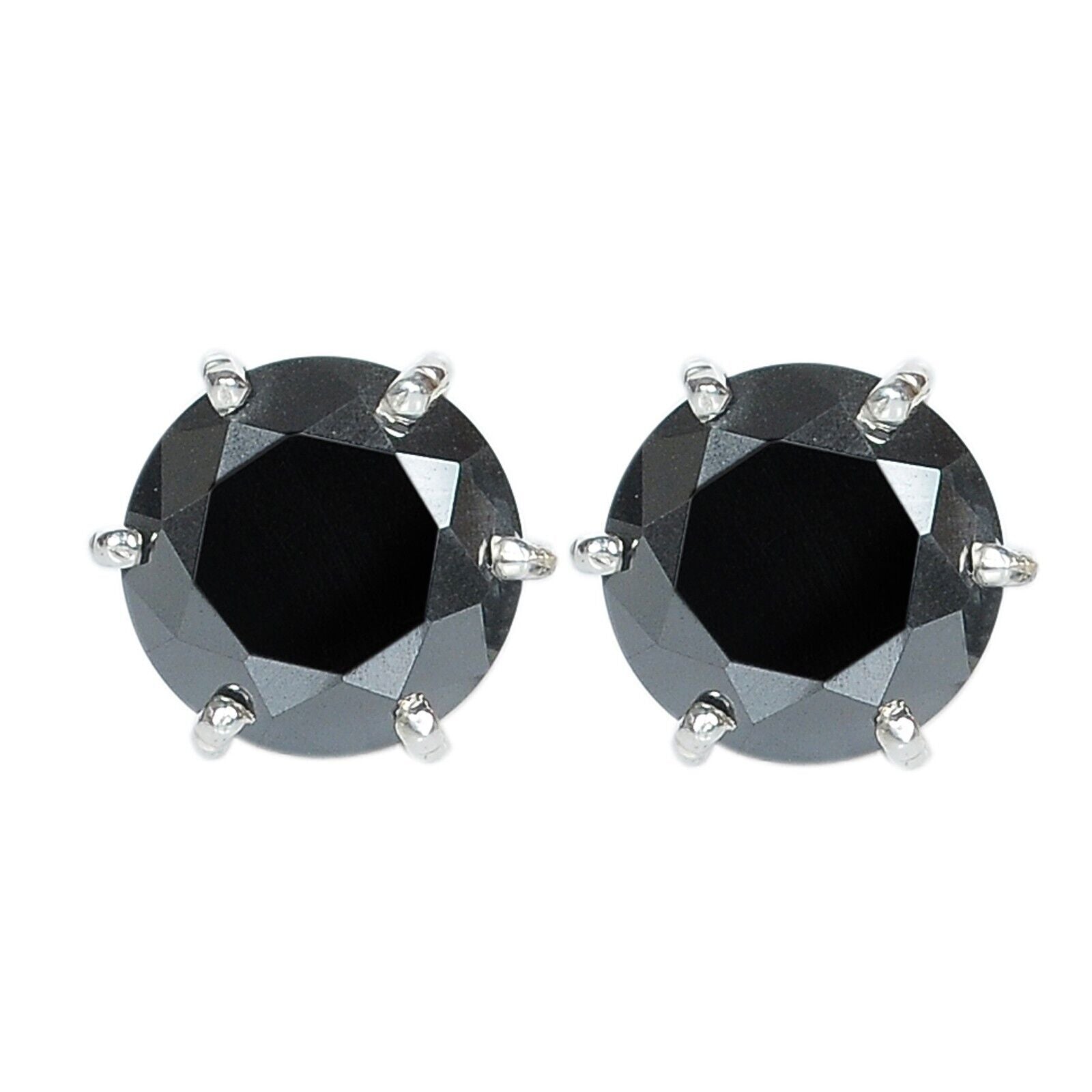 Round Black Diamond Stud Earrings-Black Diamonds New York