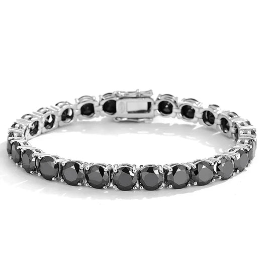 Round Black Full Diamond Tennis Bracelet-Black Diamonds New York