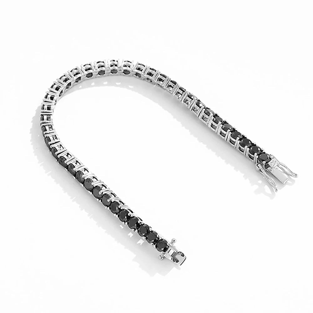 Round Black Full Diamond Tennis Bracelet-Black Diamonds New York