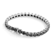 Round Black Full Diamond Tennis Bracelet-Black Diamonds New York