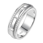 Round Cut Created Diamond Half Eternity Men's Ring Band-Black Diamonds New York