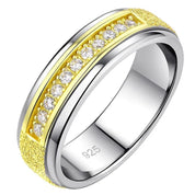 Round Cut Created Diamond Two Tone Men's Wedding Band-Black Diamonds New York