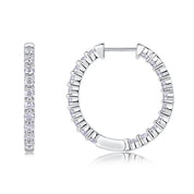 Round Cut Diamond Hoop Earrings-Black Diamonds New York