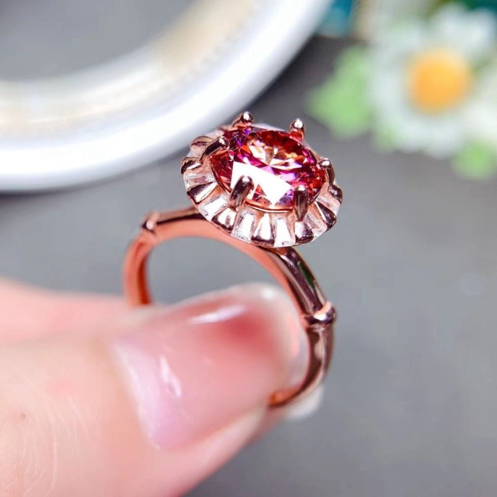 Round Cut Red Ruby Halo Ring For Her Engagement Ring Statement Ring Gorgeous Ring For Women Handmade Ring Silver Jewelry popular 14K White Plated