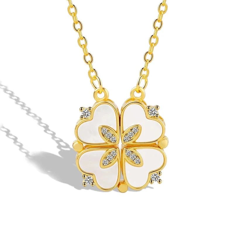 Round Diamond Clover Pendant Necklace-Black Diamonds New York