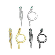 Round Diamond Snake Earrings-Black Diamonds New York