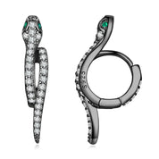 Round Diamond Snake Earrings-Black Diamonds New York