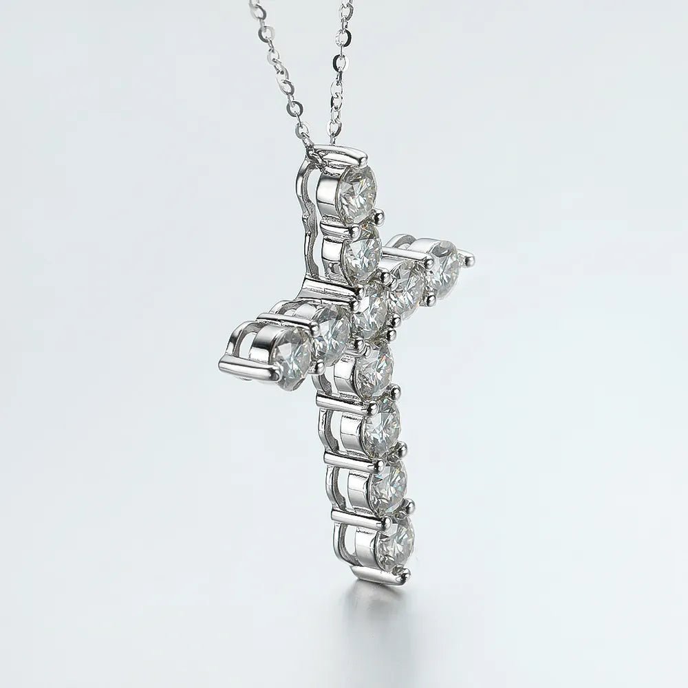 Round Full Diamond Cross Pendant Necklace-Black Diamonds New York