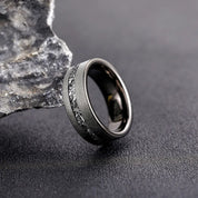 Sanded 8mm Black Tungsten Wedding Band-Black Diamonds New York