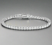 Simple White Round Cut Bracelet-Black Diamonds New York