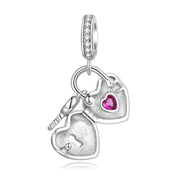 Sparking Heart Lock & Key Pendant with Diamond-Black Diamonds New York