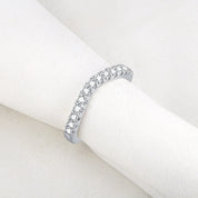 Stackable Wishbone Half Eternity Diamond Wedding Band-Black Diamonds New York