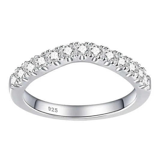 Stackable Wishbone Half Eternity Diamond Wedding Band-Black Diamonds New York