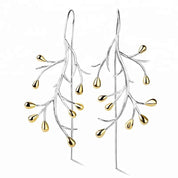 Statement Tree Fashion Drop Earrings-Black Diamonds New York