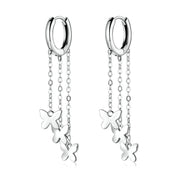 Tassel Butterfly Buckle Drop Earrings-Black Diamonds New York