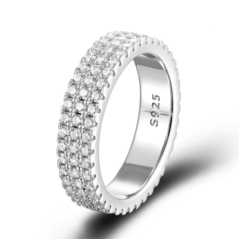 Three Layer Round Full Diamond Wedding Band-Black Diamonds New York