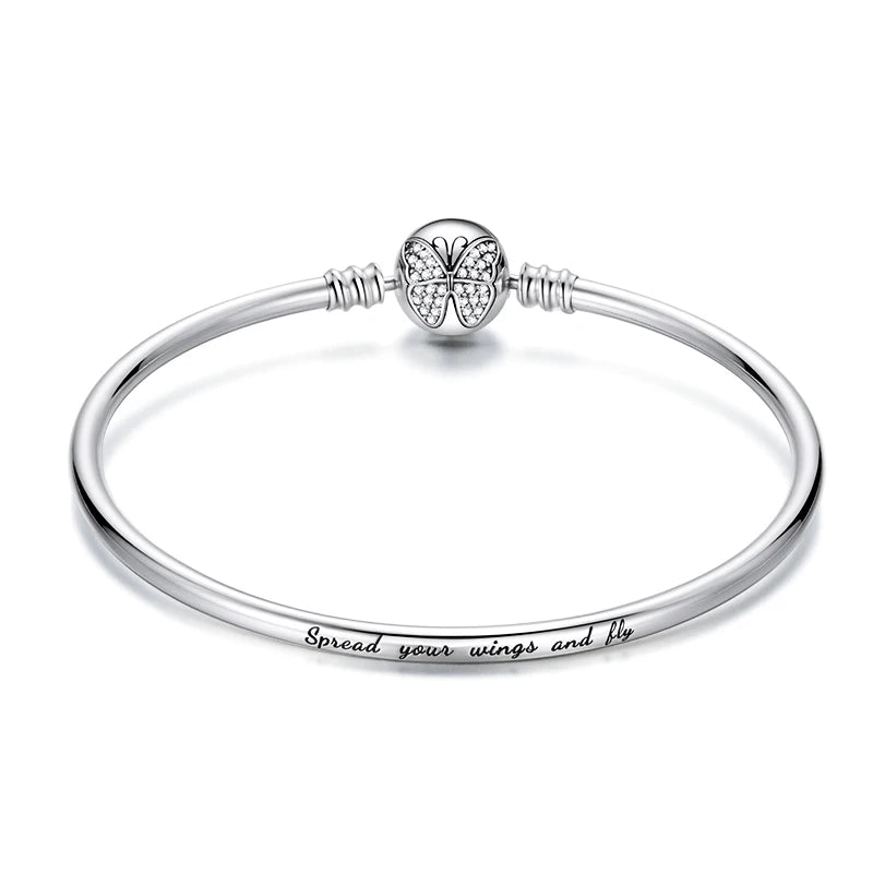 Trendy Round Charms Bangle Bracelet-Black Diamonds New York