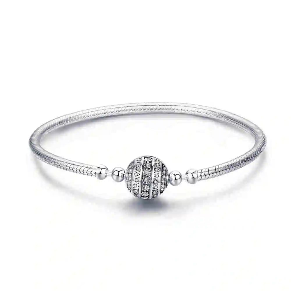 Trendy Round Charms Bangle Bracelet-Black Diamonds New York