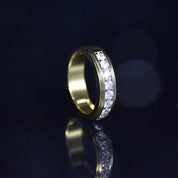 Two Tone Brilliant Round Cut Men's Ring Band-Black Diamonds New York