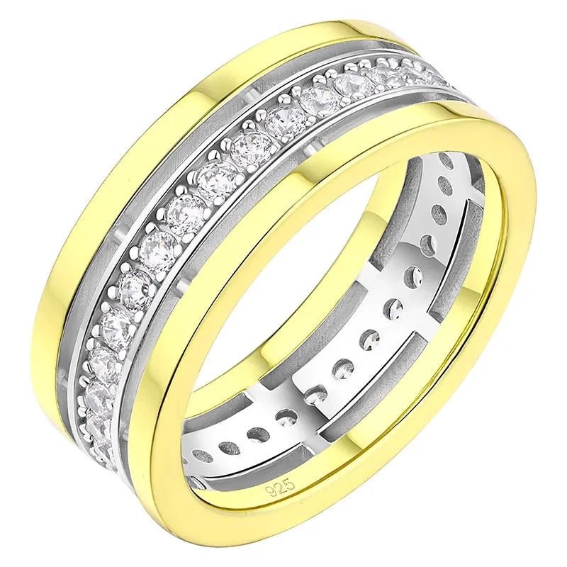 Two Tone Eternity Created Diamond Men's Ring Band-Black Diamonds New York