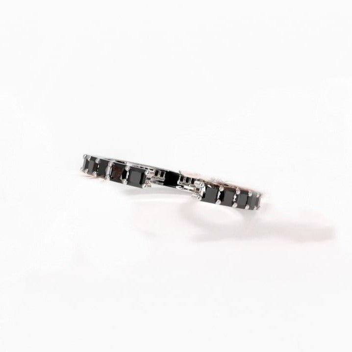 VIP Dream Ring- Ride or Die Band in 14k White Gold-Black Diamonds New York