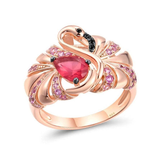 VIP Dream Ring Upgrade- Gorgeous Rose Gold Flamingo Ring-Black Diamonds New York