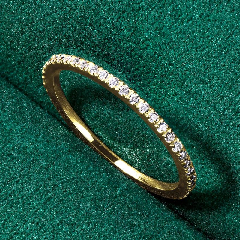 VIP Upgrade- 14K Solid Gold Stackable Diamond Wedding Band-Black Diamonds New York