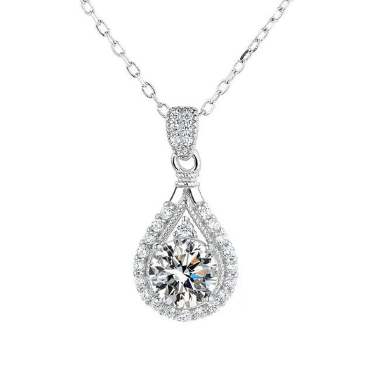 Water Drop Style Pouring Diamond Necklace-Black Diamonds New York