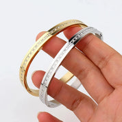 Waterproof Women's Bangle with Round Diamond-Black Diamonds New York