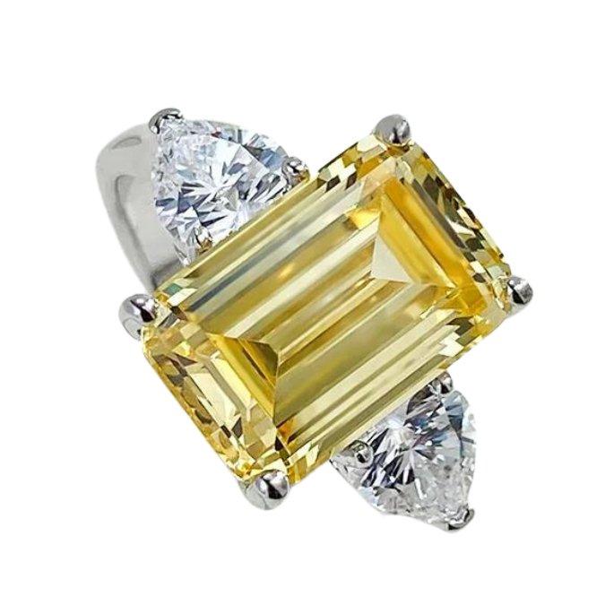 Chinese vintage yellow sterling silver with 3 natural sapphires and diamond 2024