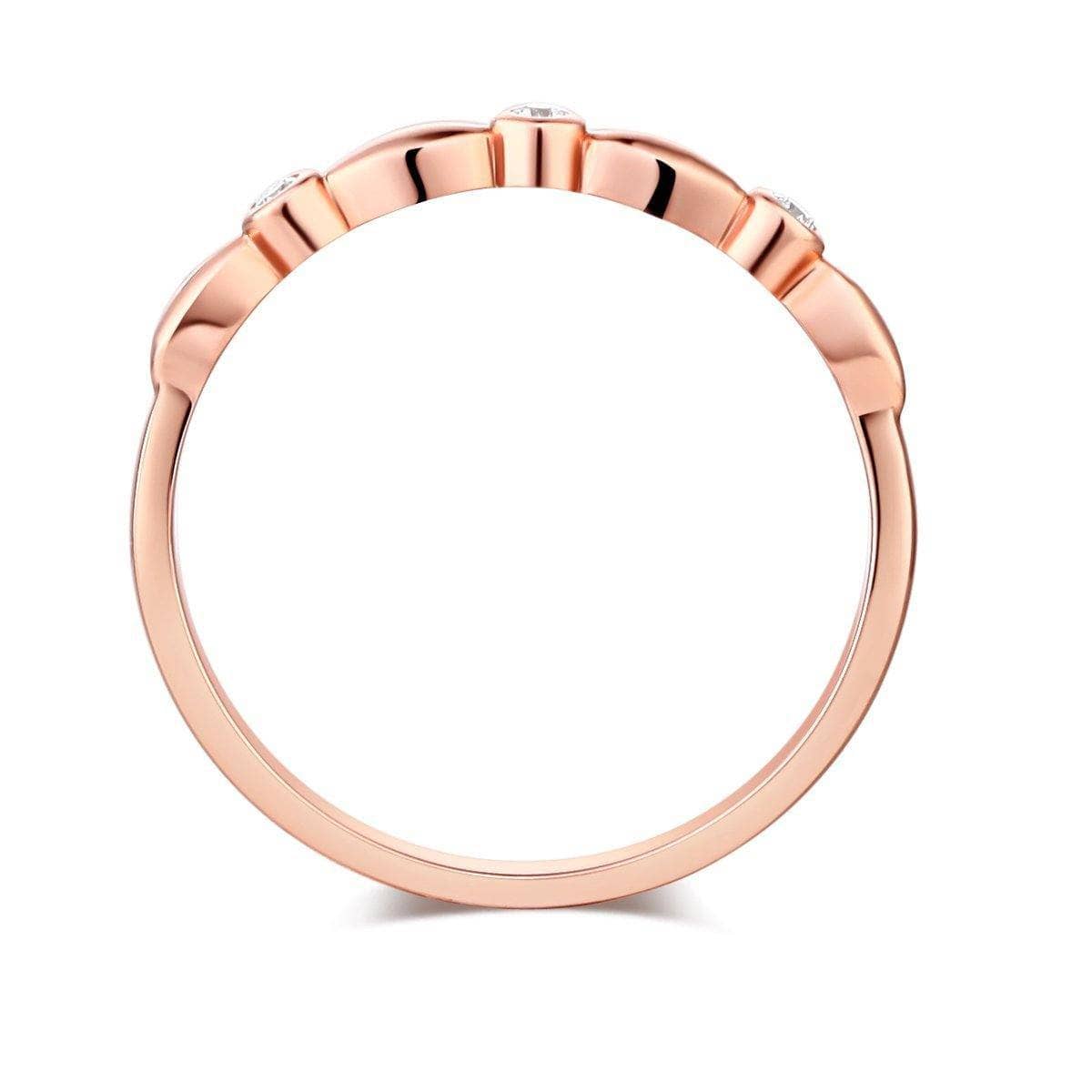 0.03 Ct Diamond 14k Rose Gold Stackable Ring-Black Diamonds New York