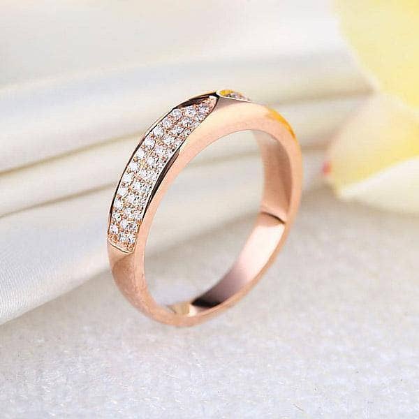 0.31ct Natural Diamonds 14K Rose Gold Bridal Anniversary Ring-Black Diamonds New York