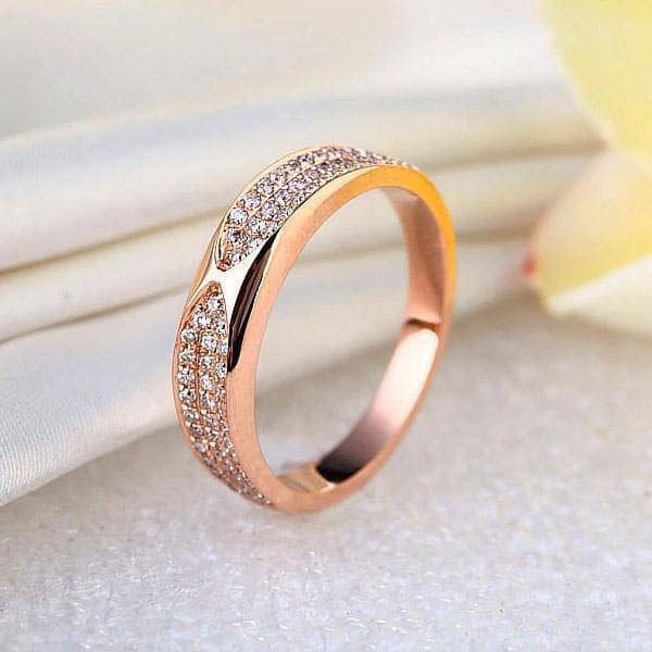 0.31ct Natural Diamonds 14K Rose Gold Bridal Anniversary Ring-Black Diamonds New York