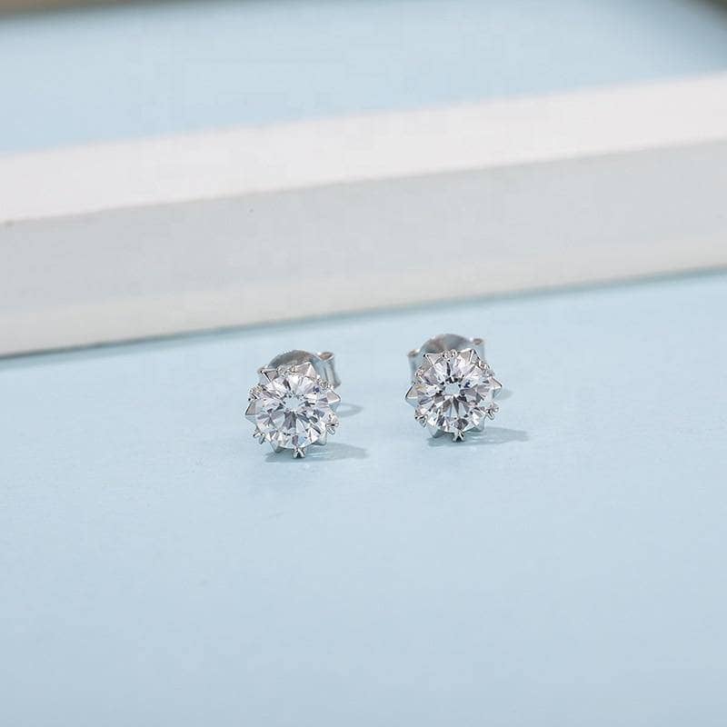 0.5ct 5mm Snowflake Diamond Diamond Stud Earrings-Black Diamonds New York
