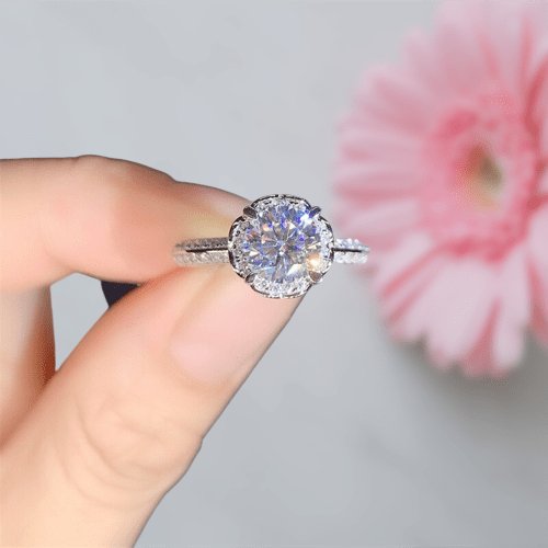 Diamond2Deal 1/2ctw 10k Rose Gold Diamond Halo Engagement Ring (Color H-I,  Clarity I2) - 1BP2YA