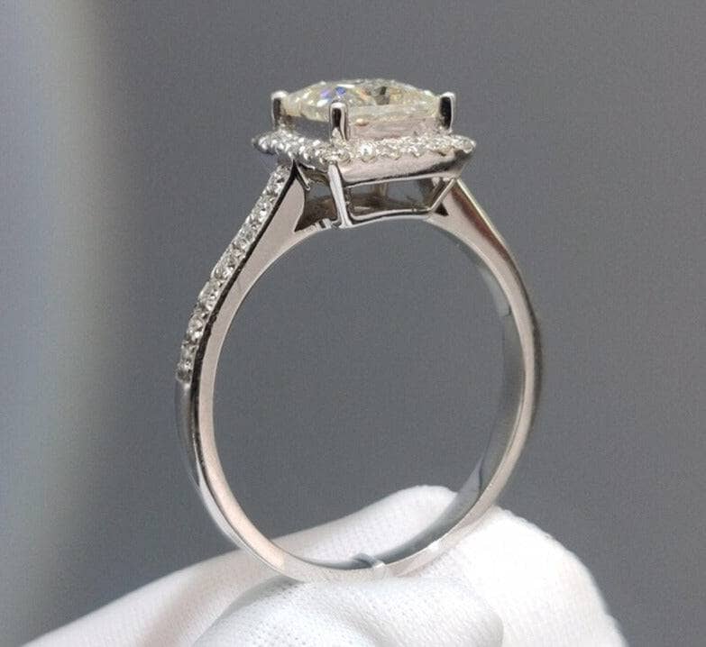 1 Carat Princess Cut Diamond 4 Claw Engagement Ring-Black Diamonds New York
