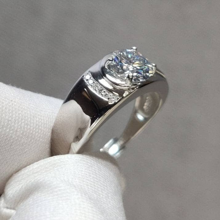 1 Carat Round Cut Diamond Mens Ring-Black Diamonds New York