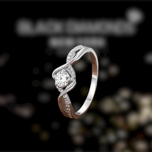 1.0 Carat Round Cut Diamond Twist Promise Ring-Black Diamonds New York