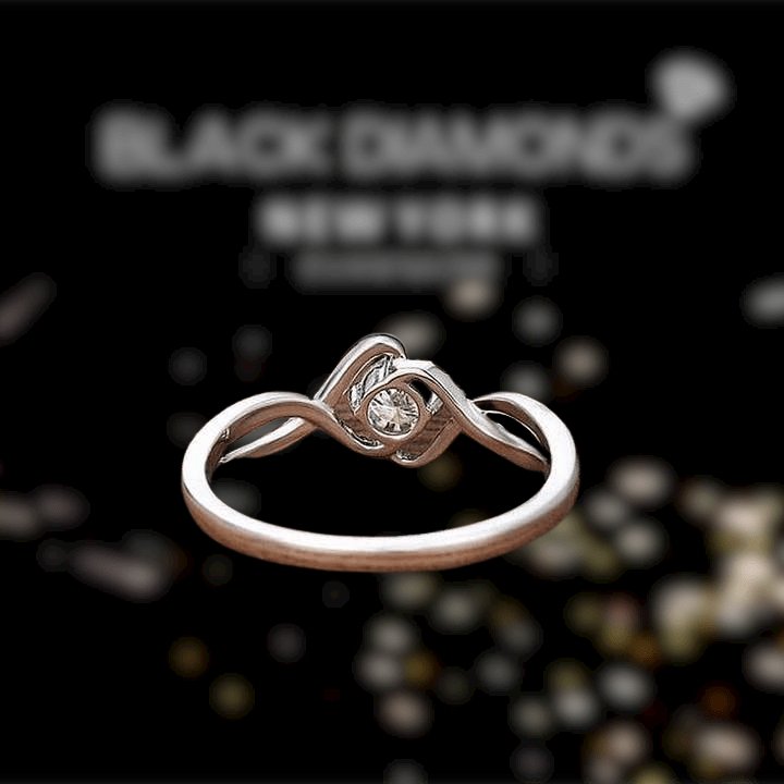 1.0 Carat Round Cut Diamond Twist Promise Ring-Black Diamonds New York